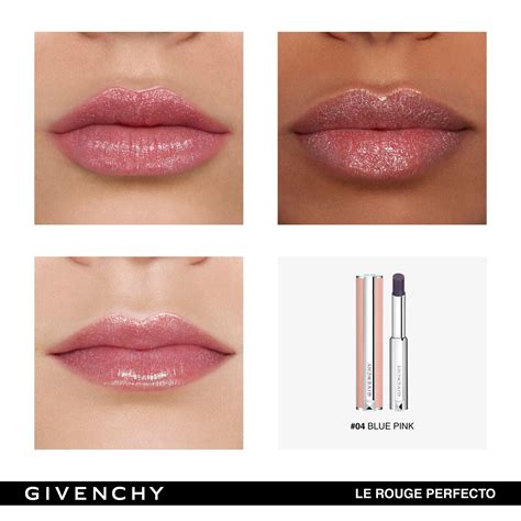 givenchy le rouge perfecto beautifying lip balm 04 blue pink|Givenchy lip balm.